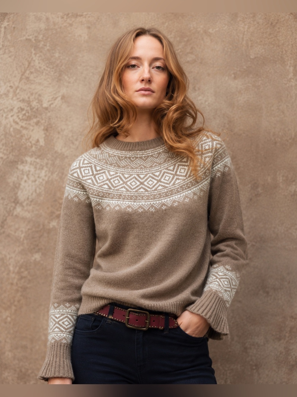 J.Crew Fair Isle Merino Wool Bell Sleeve Sweater NEW Size XL Nordic Yoke Pattern